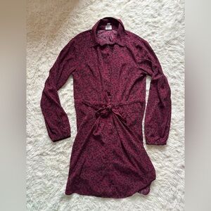 A New Day Burgundy Animal Print Dress